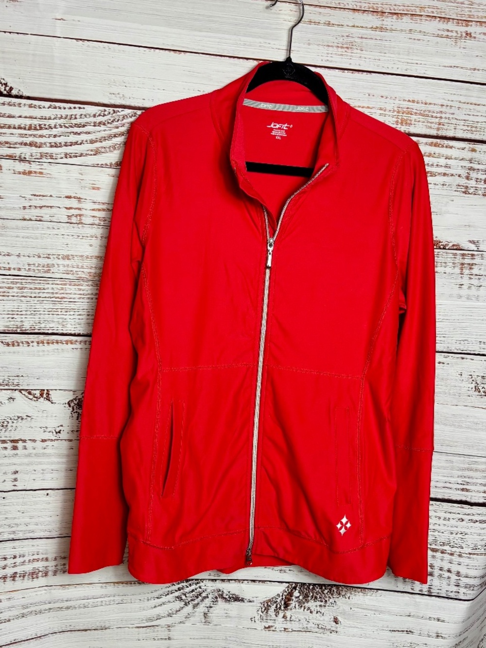 Jofit Red front zipper long sleeved jacket size XXL
